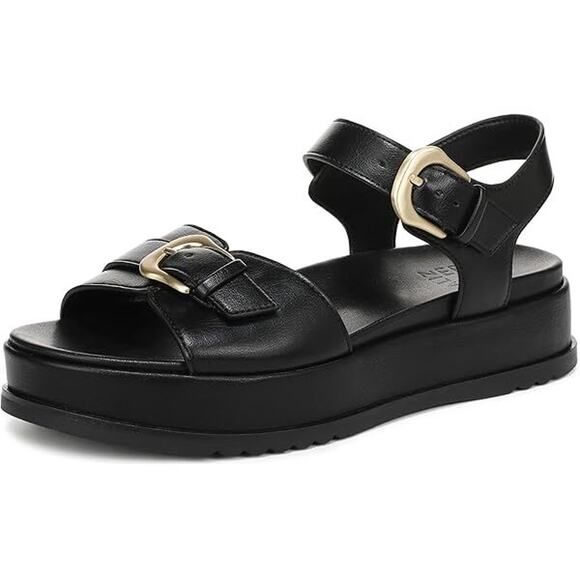 Naturalizer Zen Platform Sandals Black – Size 5.5M - Picture 1 of 13